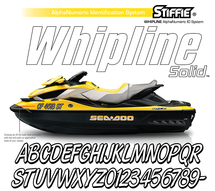 STIFFIE Whipline Solid Berry/Black 3" Alpha-Numeric Registration Identification Numbers Stickers Decals for Boats & Personal Watercraft