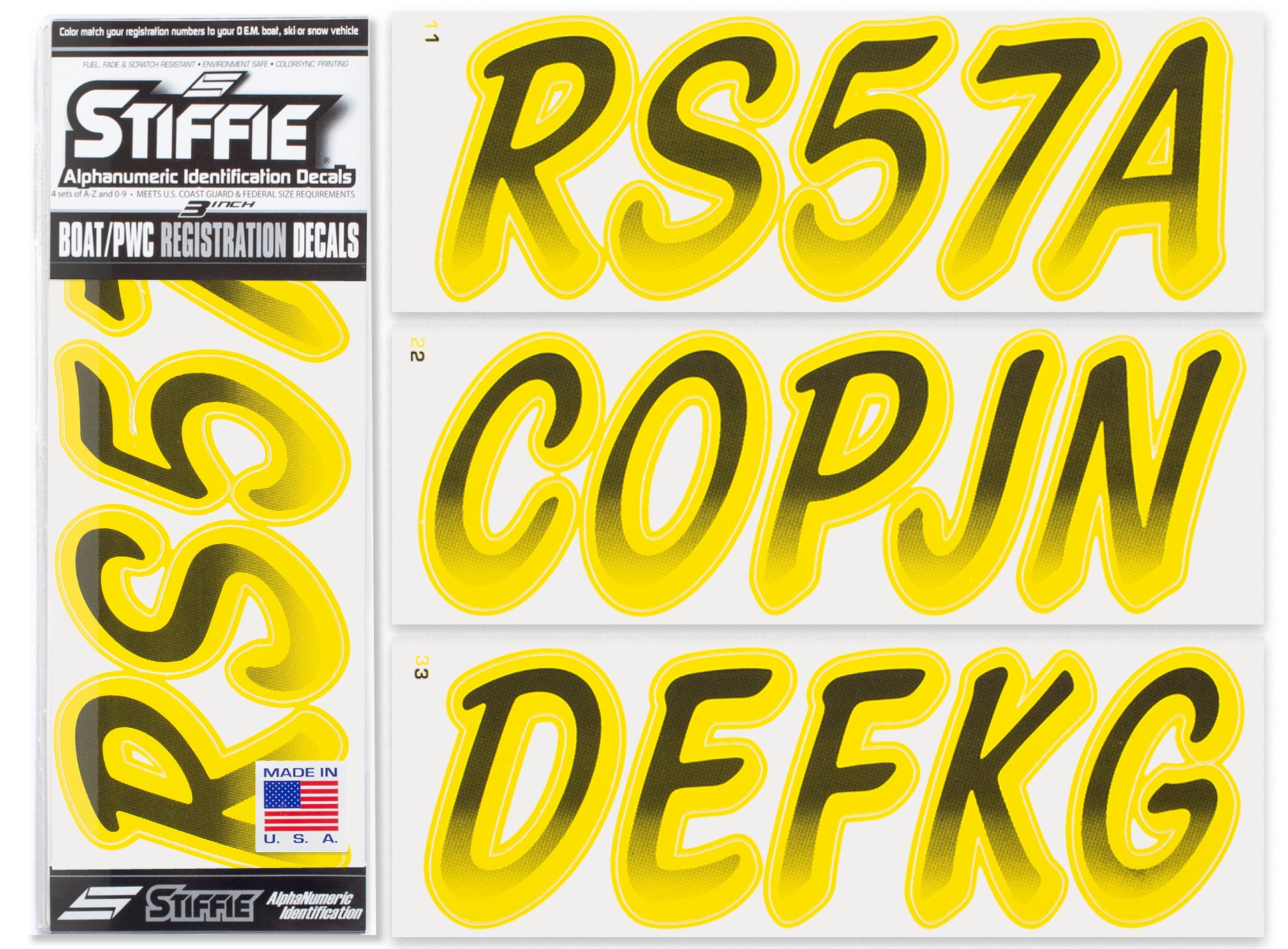 Atv Letters STIFFIE Whipline Black/Electric Yellow 3