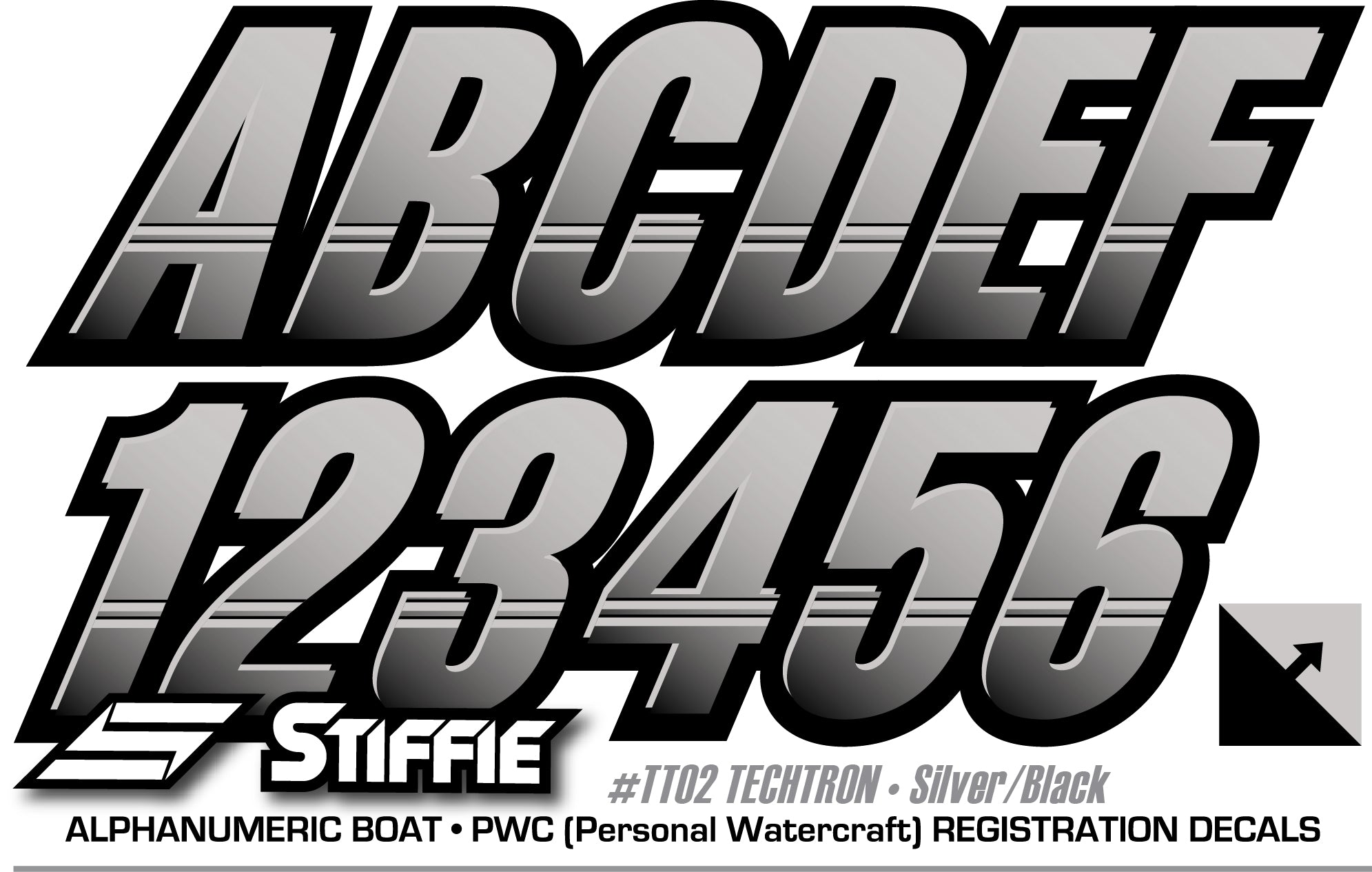 STIFFIE Techtron Calcoanías Adhesivas Alfanuéricas Para Núeros De