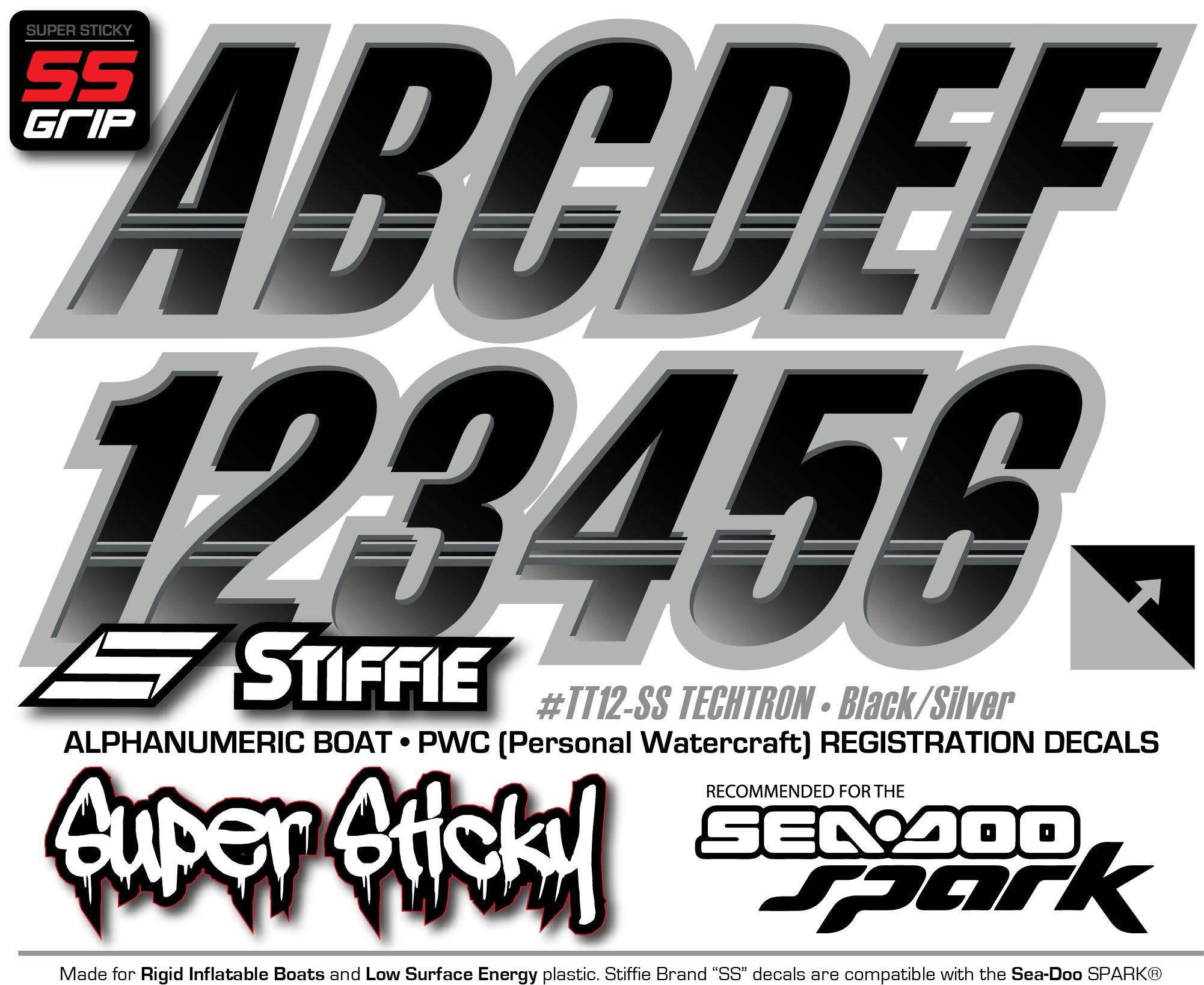 thumbnail image 2 of JUST RIDE Boat PWC Hull ID Number Decal Sticker – Registration Numbers, US Made 2 of 3