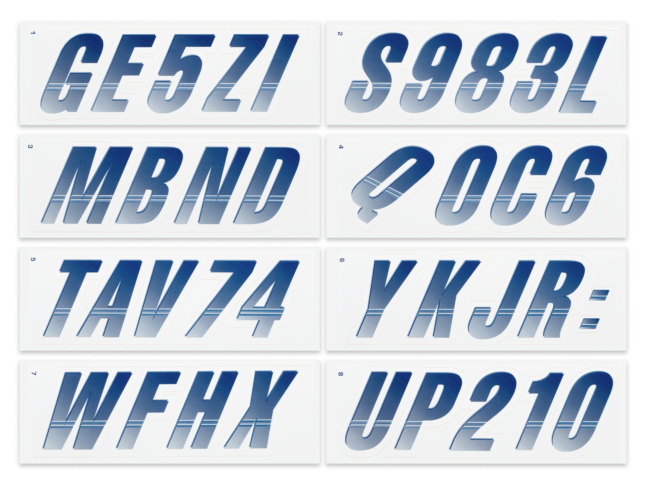 Atv Letters STIFFIE Techtron Navy/White 3” Boat & PWC Registration Decals • Number